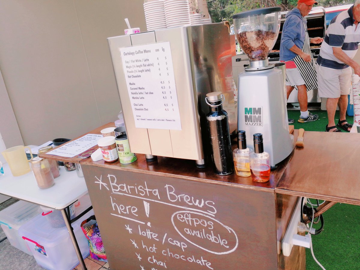 new coffee cart is up and running kicking goals big time !