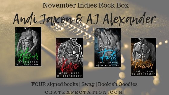 Our #indiesrock box will be featuring <a href="/authorandijaxon/">Andi Jaxon</a> and A.J. Alexander for the month of November! Including their entire SEAL'ed series and awesome swag and goodies! Get your box here>>>cratexpectation.com/product/hidden…