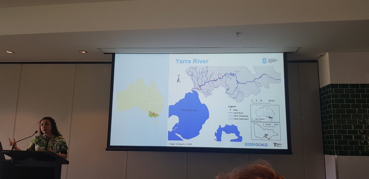 kzoceans's tweet photo. Dr @MarineKossy presents the Commissioner for Environmental Sustainability Victoria's work on creating an engaging social narrative on the science of protecting the #YarraRiver &amp; its Parklands #SDGs #Victoria https://t.co/2TO8G757G1 https://t.co/kWCNcl8xBV