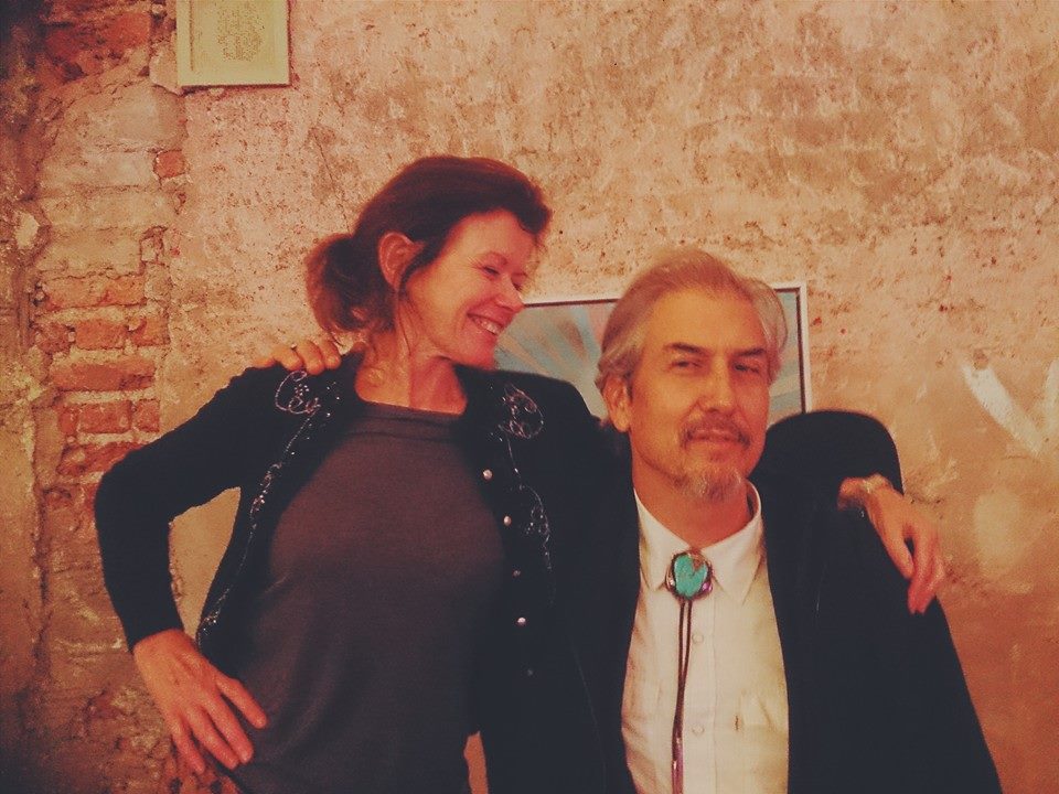 sylviesimmons's tweet photo. A pic from four years ago today of me and #How Gelb playing in #Dublin. I've shrunk since then. Barely com up to his ribcage, I blame the Irish rain. But I'm heading back to Dublin on 28th October to play a show at the DC Club with #CliveBarnes. @clivebarnes @howegelb_ https://t.co/9wvHPfccC8