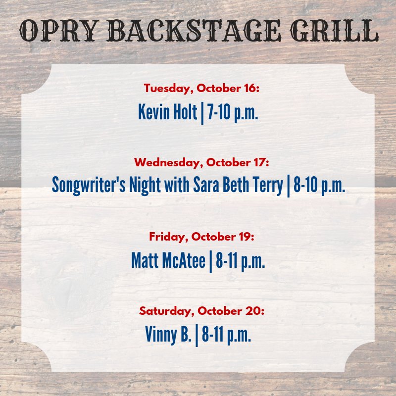 Opry Backstage Grill (@oprygrill) on Twitter photo Why can't the weekend last forever? Guess all we have to look forward to now is some live music. Good thing we have that covered! This week’s performers are: #KevinHolt, <a href="/queenbee_sbt/">Sarah Beth Terry</a>, @themattmcatee and <a href="/BoninaVinny/">Vinny Bonina</a>.
#yumyall #nashville #musiccity #livemusic #liveentertainment Why can't the weekend last forever? Guess all we have to look forward to now is some live music. Good thing we have that covered! This week’s performers are: #KevinHolt, <a href="/queenbee_sbt/">Sarah Beth Terry</a>, @themattmcatee and <a href="/BoninaVinny/">Vinny Bonina</a>.
#yumyall #nashville #musiccity #livemusic #liveentertainment