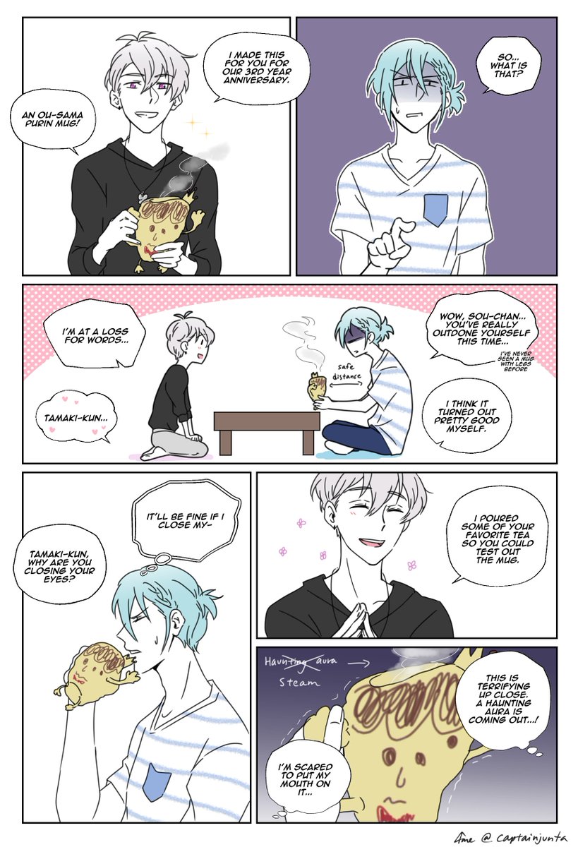 【環壮】
Happy belated MEZZO" 3rd year anniversary! 🎉 
sougo (23) gives tamaki (20) an unconventional gift with a surprise 
