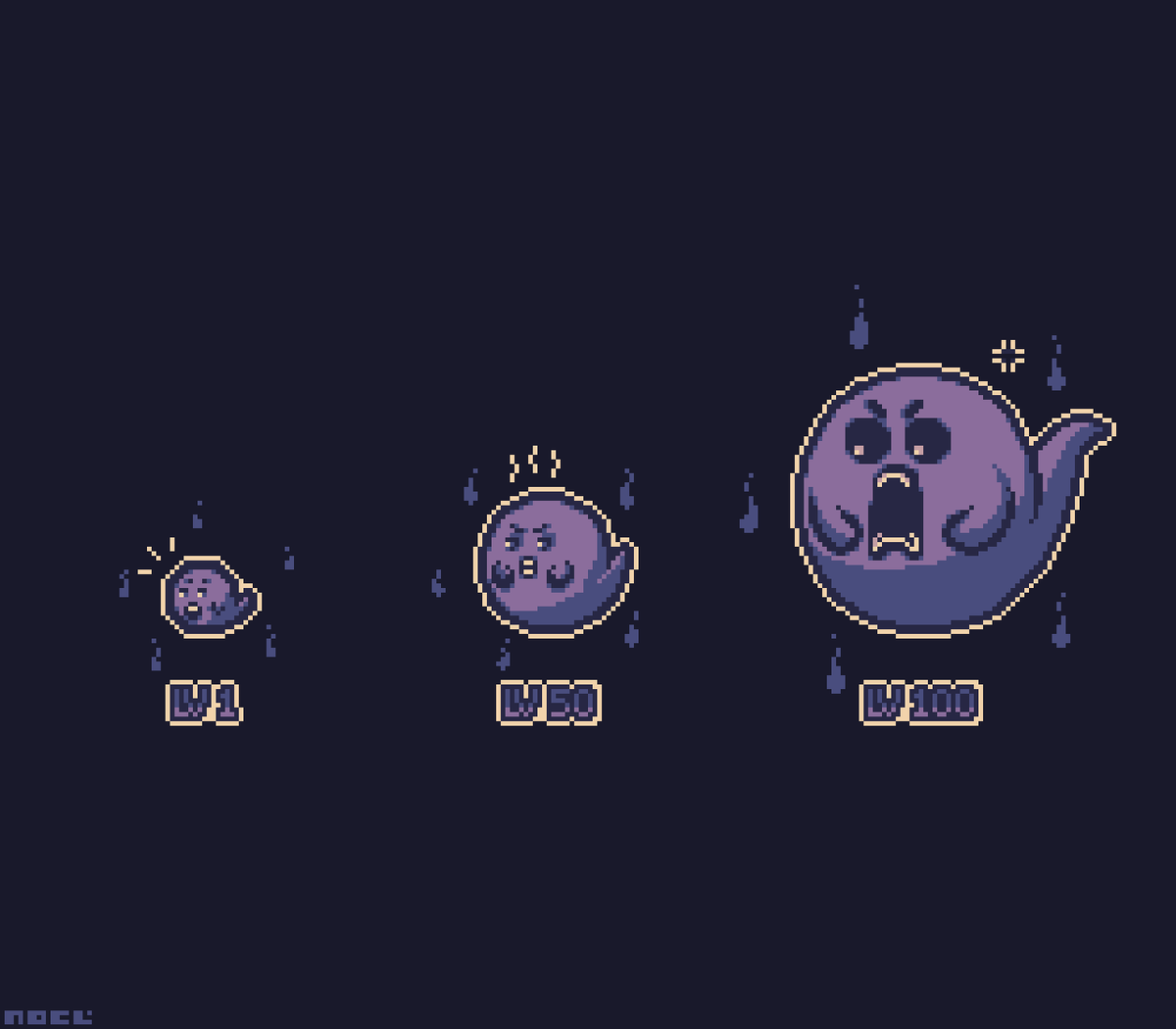 Sleepy_Pixels's tweet photo. And another update for the #levelup theme for Pixel Dailies
I decided the Lv 1 looked a bit too good for being so low so I made it Lv 50 and added a new Lv 1. Also cleaned up some more lines and fixed the perspective on some things.
#aserite https://t.co/CoelTiayKj