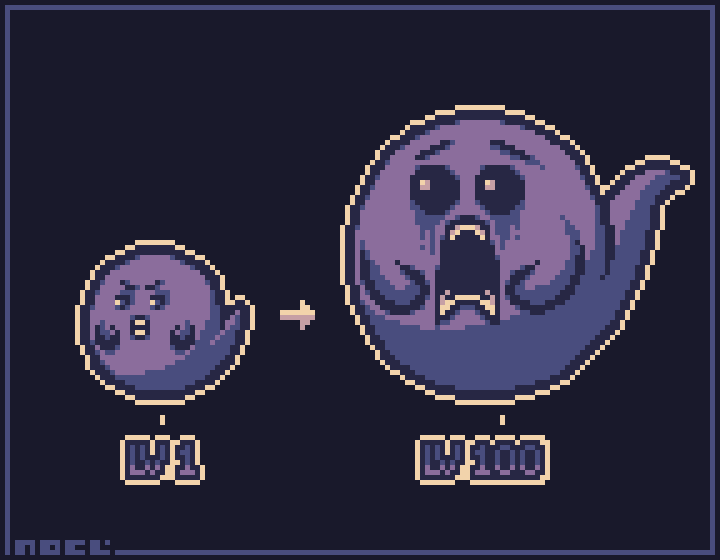 Sleepy_Pixels's tweet photo. And another update for the #levelup theme for Pixel Dailies
I decided the Lv 1 looked a bit too good for being so low so I made it Lv 50 and added a new Lv 1. Also cleaned up some more lines and fixed the perspective on some things.
#aserite https://t.co/CoelTiayKj