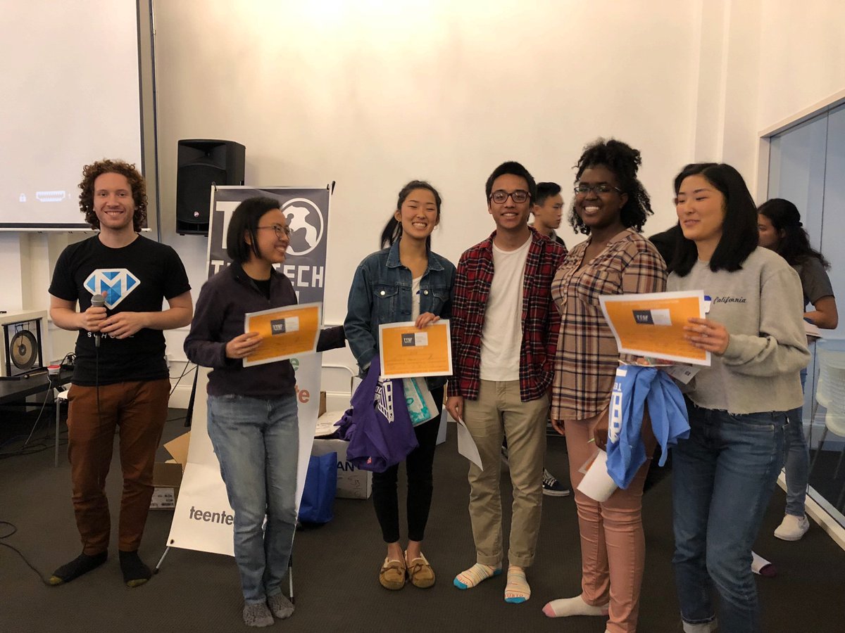 teentechsf's tweet photo. Congrats @TeenTechSF #CivicHackathon @MakeSchool FIRST PLACE WINNERS Team #Sustainability! Finalists in the #TTSFCivicHack will advance to the TeenTechSF World Pitch. Enter online to compete against the Best of the Bay Area, details @HackerEarth LINK: https://t.co/5eA0QSMktO https://t.co/velFZMyeId
