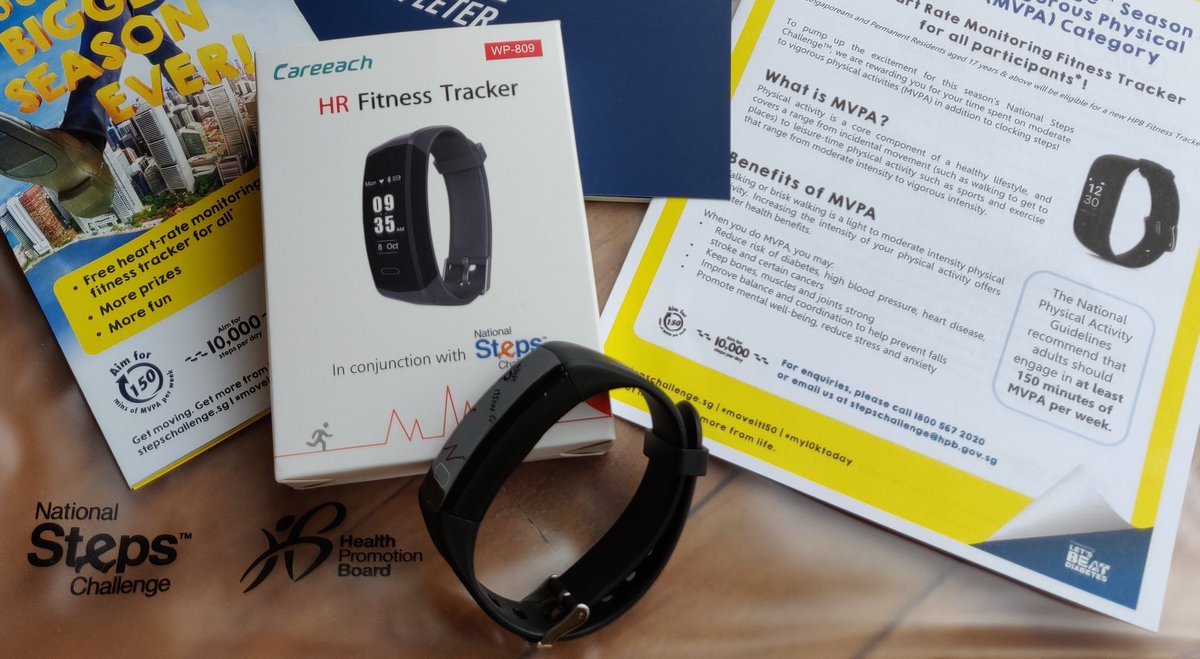 bryanbma's tweet photo. The new @HPBsg wearable has added heart rate tracking, as the National Steps Challenge now needs 10k steps/day *plus*150 min/wk where ur HR >64% of max #moveit150 #my10ktoday 👏📣💪 https://t.co/VOiY4jcFqN