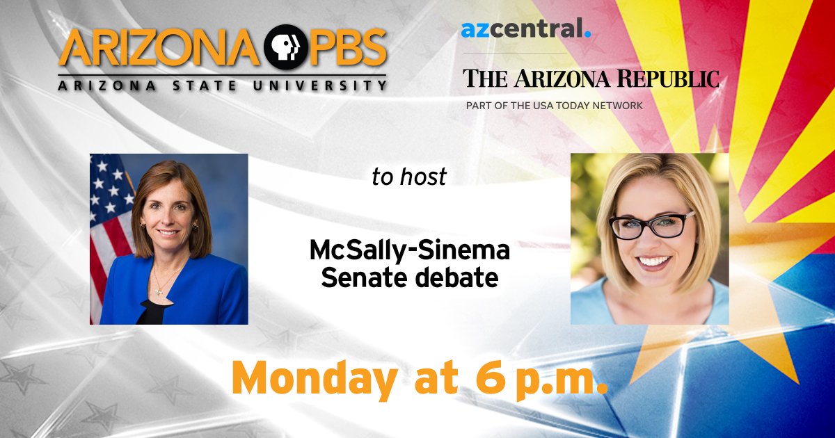 U.S. Senate candidates Martha McSally and Kyrsten Sinema will debate at 6 p.m. Monday in a hotly contested race.
What questions do you have for the candidates? Comment below for a chance to have yours included in the debate!