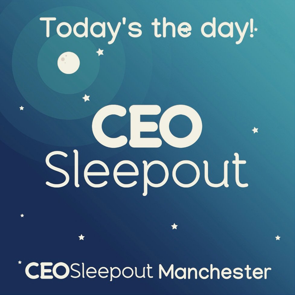The_CEOSLEEPOUT's tweet photo. Today's the day #CEOsleepoutManchester!
100 of #Manchester's business leaders will gather at Emirates Old Trafford tonight to brave the elements and spend a night under the stars.
They've all been fundraising hard so that we can make a significant difference to homelessness https://t.co/07lwW4pVRV