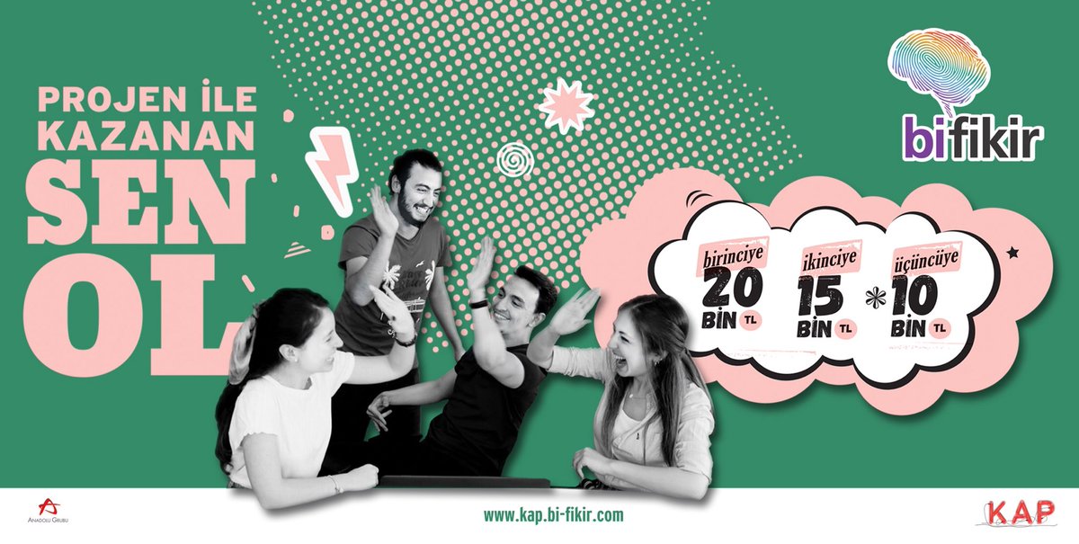 Anadolu Grubu hayallerinin peşinden giden, denemekten asla vazgeçmeyen ve yaratıcılığına güvenen üniversite öğrencilerini, Bi-Fikir yarışmasına başvurmaya davet ediyor!✌☺ Detaylı bilgi için; kap.bi-fikir.com