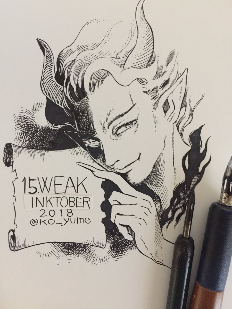 Inktober公式お題、15.Weak   弱点、こんな奴に握られたら…いけませんねぇ   #inktober 
#inktober2018 