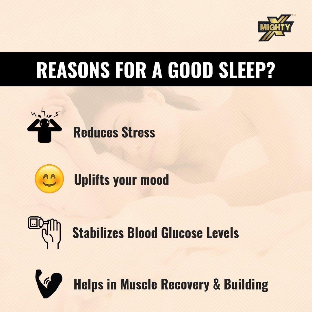 MightyXKart's tweet photo. Know the Reasons for a Good Sleep.
#goodsleep #musclebuilding #fitness #fitspro #diet #healthyfood #physicalactivity #reducestress #happy #strongmuscles #controlsugar #MightyX #Nutrifyt https://t.co/ize5M9fTf2