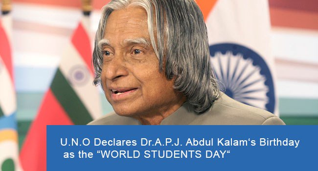 Bharathgyan's tweet photo. #WorldStudent’sDay | Dr Kalam, 11th President of India, during the course of his presidency inspired millions of students to pursue excellence. He wanted to be remembered as a Teacher who interacted with students, & inspired them. https://t.co/B6USdambrz https://t.co/SlXnhsaHhz