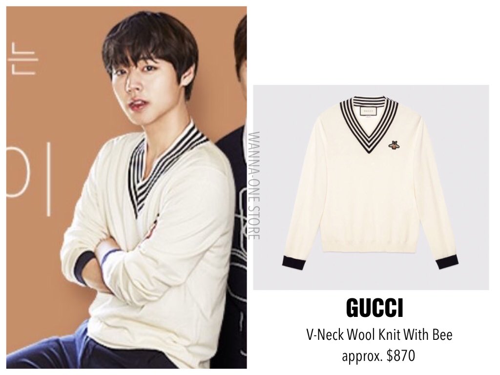 gucci bee v neck sweater