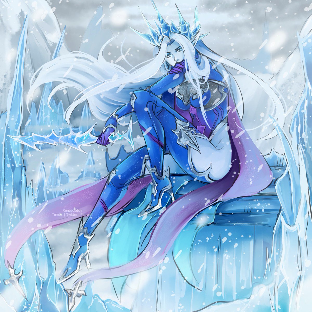 #inktober #ffxiv #ysayle Heart of Ice, Lover to Dragons ❄️