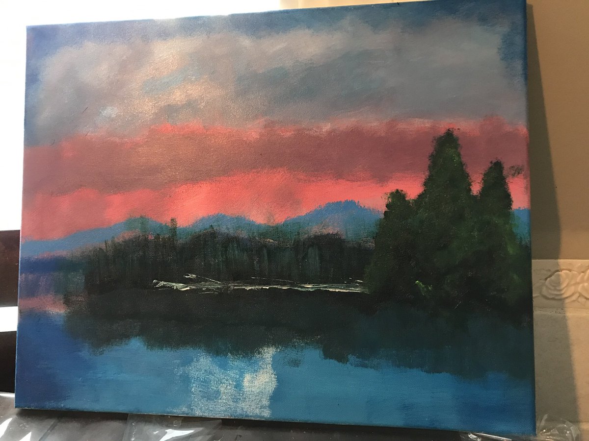 red205070's tweet photo. I tried following a Boss Ross tutorial and this looks like trash. I’m not done with it yet so I’ll show you this finishing touches tomorrow. O WA AH AH AH https://t.co/QN3D5VcnoF