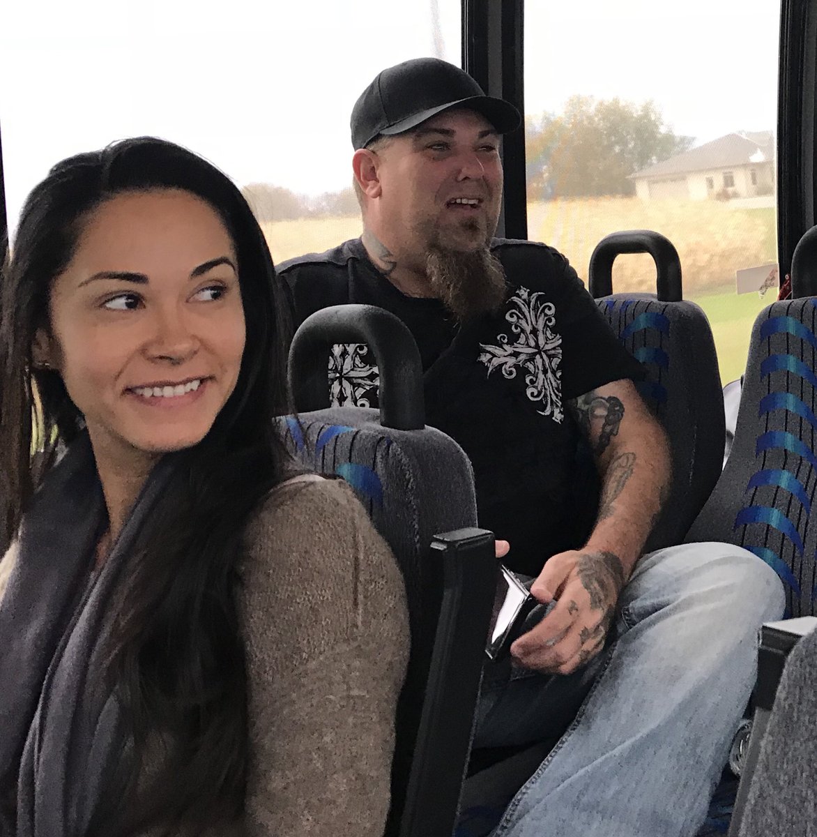 CryptoLoren's tweet photo. On the @sscasino ride from #paracon2018 to Fargo, both @Jaeldepardo and @BrightStarPromo (Jack) are caught in rapture listening to @chipcoffey on the other side of the van! ~ @CryptoLoren https://t.co/JuXmDQlYHs