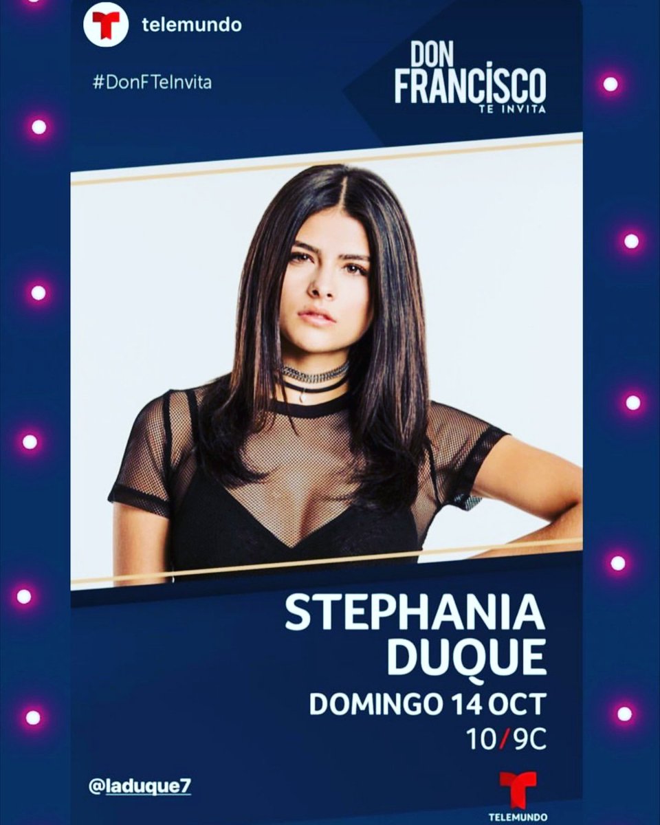 PilarFManager's tweet photo. La bella y talentosa @laduque7  invitada de honor en Don Francisco por @Telemundo.  Nos vemos en la tele.  #sinsenossihayparaiso #PilarFernandezManager @Robipachon https://t.co/6pvtIkE8xx