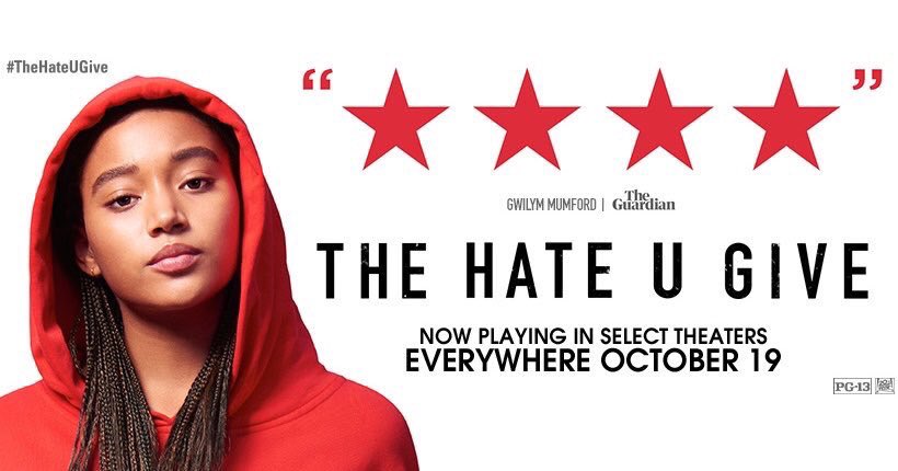 George_Tillman's tweet photo. Now playing in select theaters, everywhere this Friday October 19th. #TheHateUGive https://t.co/4JoGLXhCQs