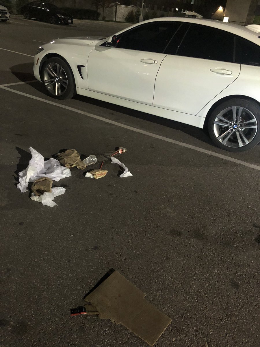 soundaryaLPP's tweet photo. This is how ppl litter! So lazy. There were bins around still some losers threw the trash under the car in a parking lot in canada.If this goes on the world can never be left with cleaner places.@ONgov https://t.co/szAR0CaYWp