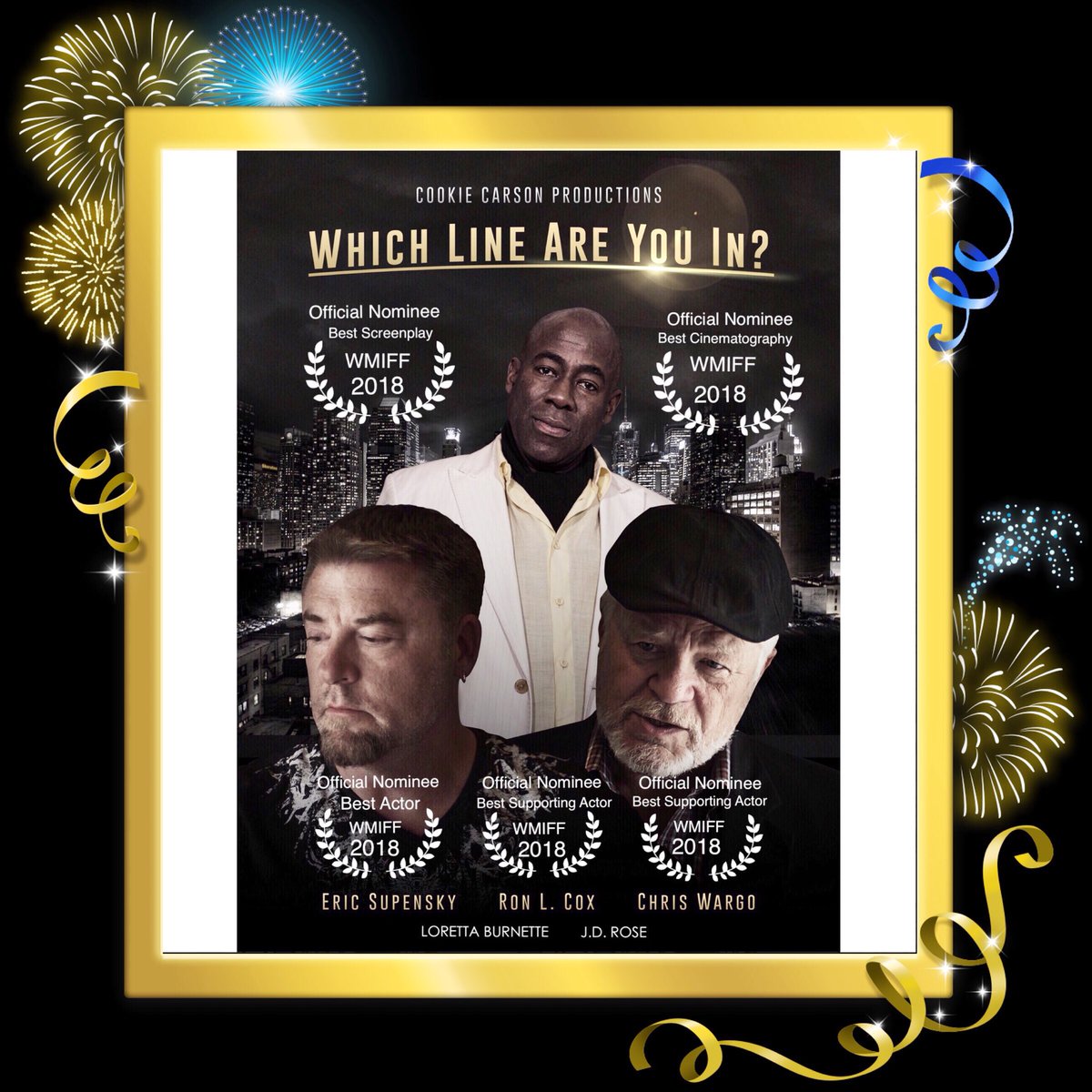 CookieCars20's tweet photo. AWESOME ACCOMPLISHMENT and CONGRATULATIONS CAST, CREW AND SPONSORS!!!💯🎥🎭🎊 We are (5) nominations strong!! #Wedidit #Indiefilm #WMIFF https://t.co/FxZKhybj0n