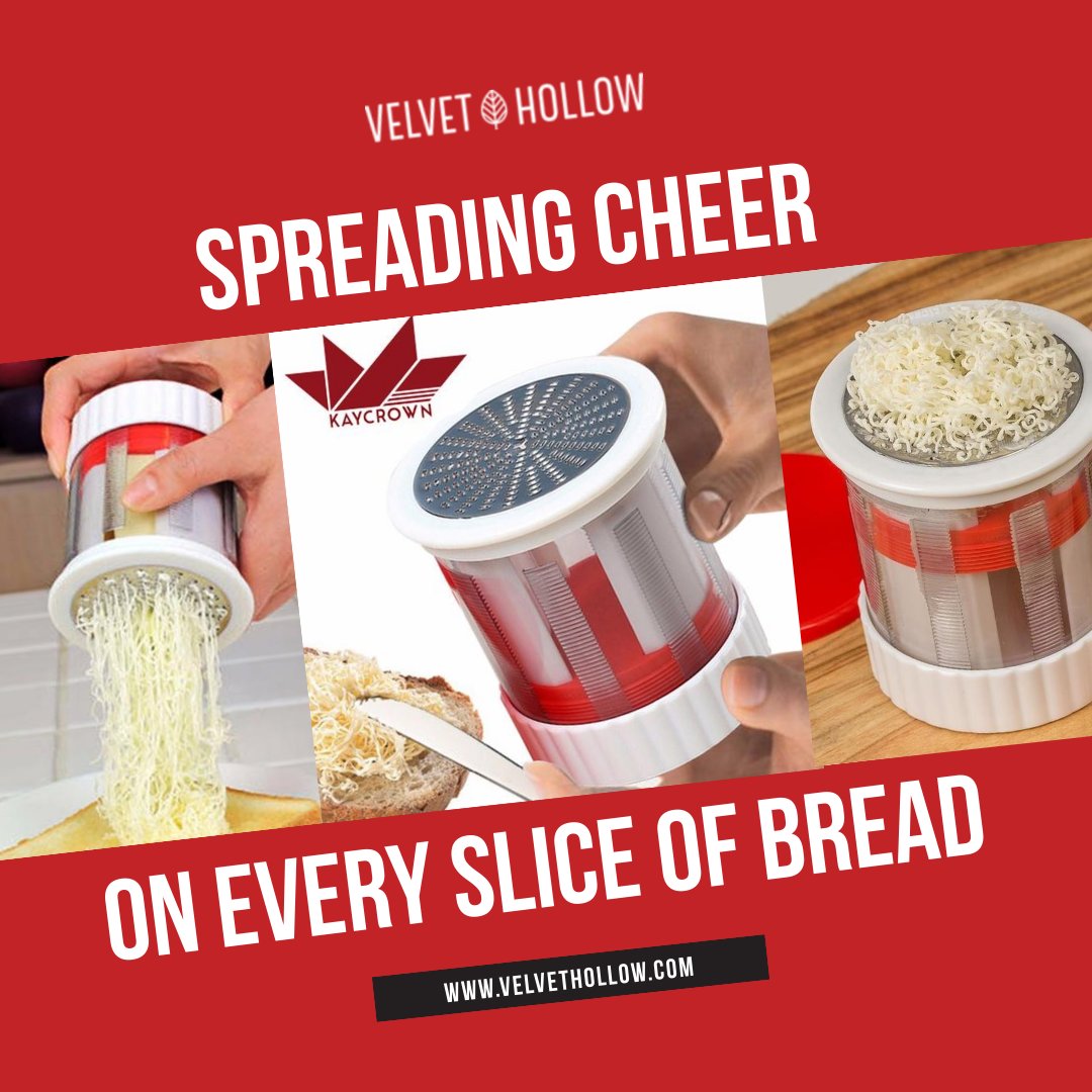 HollowVelvet's tweet photo. Spreading cheer on every slice of bread.. #ButterShredder #PerfectSpread #Cooking #Easy #VelvetHollow https://t.co/7BLjzbUuCb https://t.co/wsjUWZqvDf