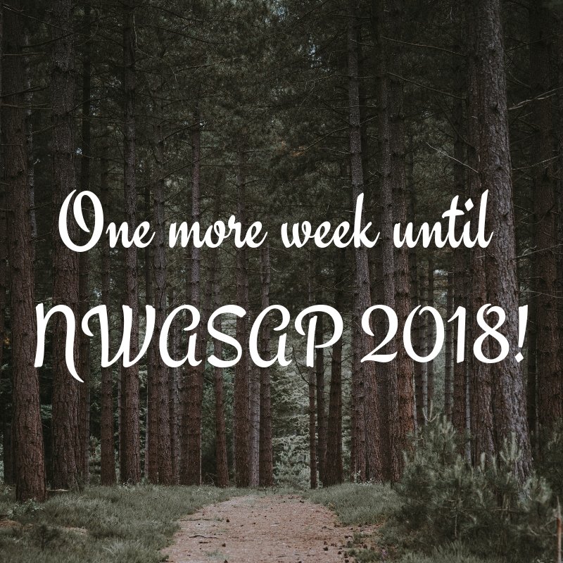 NWASAP19's tweet photo. Can you believe we're only ONE WEEK from the start of NWASAP 2018?! We can't wait to see you all in Sunriver, OR. Haven't had a chance to register yet? Visit https://t.co/GPL72h9XC1 before 10/19! #NWASAP18 https://t.co/ly5BDxzU9H