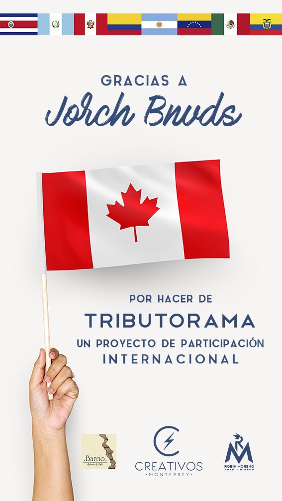 CreativosMty's tweet photo. Tenemos a @jorch_bnvds (Insta) Nuevo participante en #Tributorama con residencia en Ontario, Canada. Haciendo mas extensa la participación Muchas Felicidades a todos los #Creativos que hacen este proyecto posible y con tanta diversidad cultural... Hemos traspasado fronteras! https://t.co/syswHjMzXQ