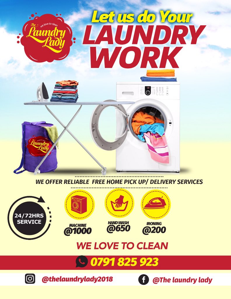 LaundryladyKe's tweet photo. Let us sort out your laundry ππ. Schedule your free pick up / delivery; call us on +254 791 825 923
#monday #mood #lifenotlaundry #laundry #laundrysorted #wegotthis #nairobi #nairobilaundry #laundryinnairobi #kenya #kenyans @thelaundrylady2 https://t.co/3U2z26ZvLK