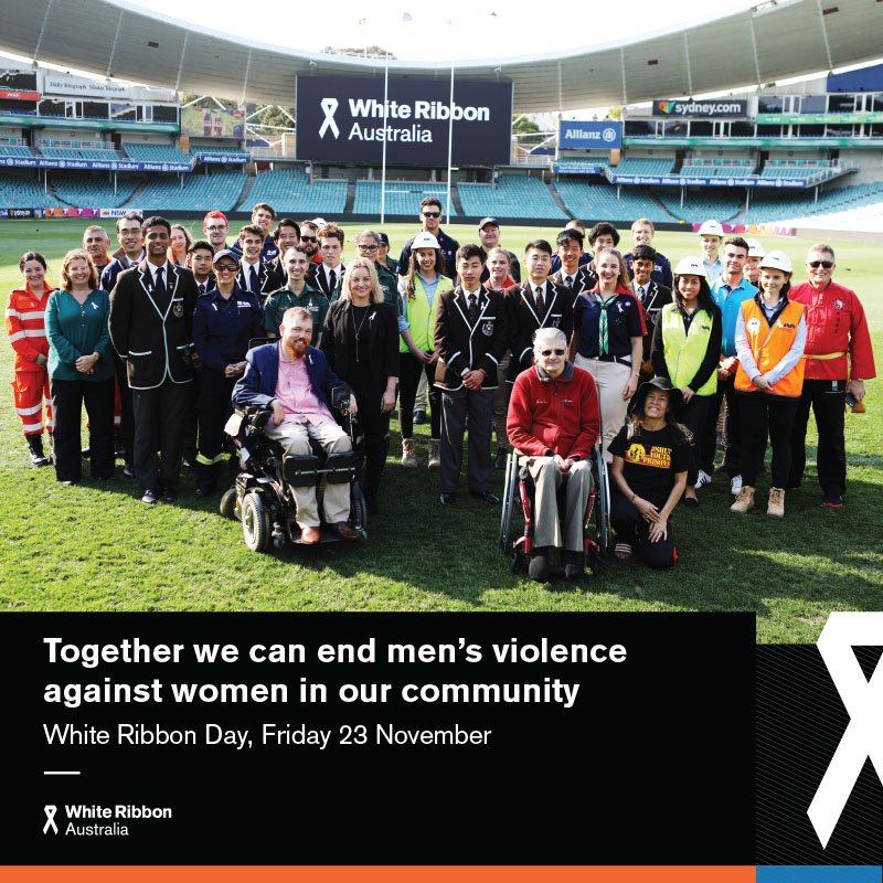 WhiteRibbonAust's tweet photo. #WhiteRibbonDay is Friday, 23 November. This year's theme is "Together, we can end men's violence against women in our community." Get your community together this November to show the world where you stand, and put an end to men's violence against women. 
https://t.co/rGBs3eQEGR https://t.co/IafT3XS9KX