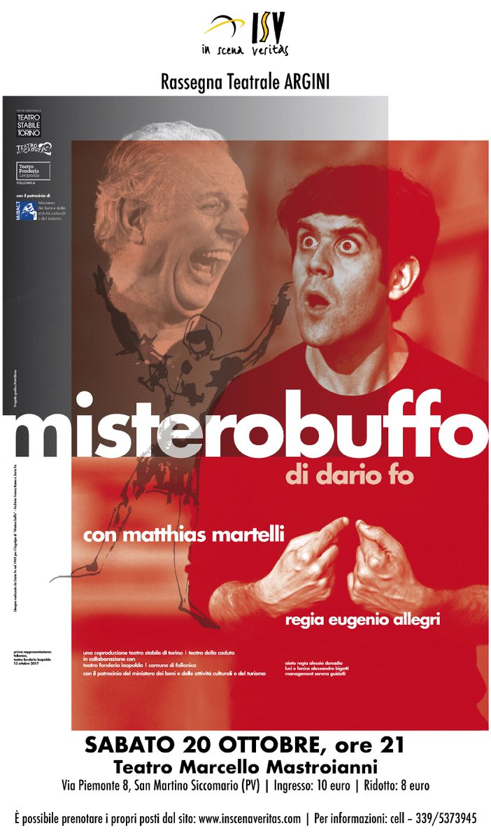 InScenaVeritas's tweet photo. Inizia la rassegna Argini '18/'19 : MisteroBuffo, di Dario Fo, con Matthias Martelli regia Eugenio Allegri....null'altro da agiungere. https://t.co/jdRArQrH0g