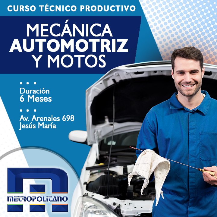 ist_metropol's tweet photo. NUESTROS CURSOS TÉCNICOS DE RÁPIDA INSERCIÓN LABORAL

MECÁNICA AUTOMOTRIZ Y MOTOS
Info del Curso: https://t.co/CEmYXhknIb

🌐 https://t.co/ha37g64jUn
🌐 https://t.co/2Nq6Dr6TCo
📲 WhatsApp: 926324515 - 924686754

Para más info, déjanos tu correo 👇 https://t.co/rljOi9k4Wa