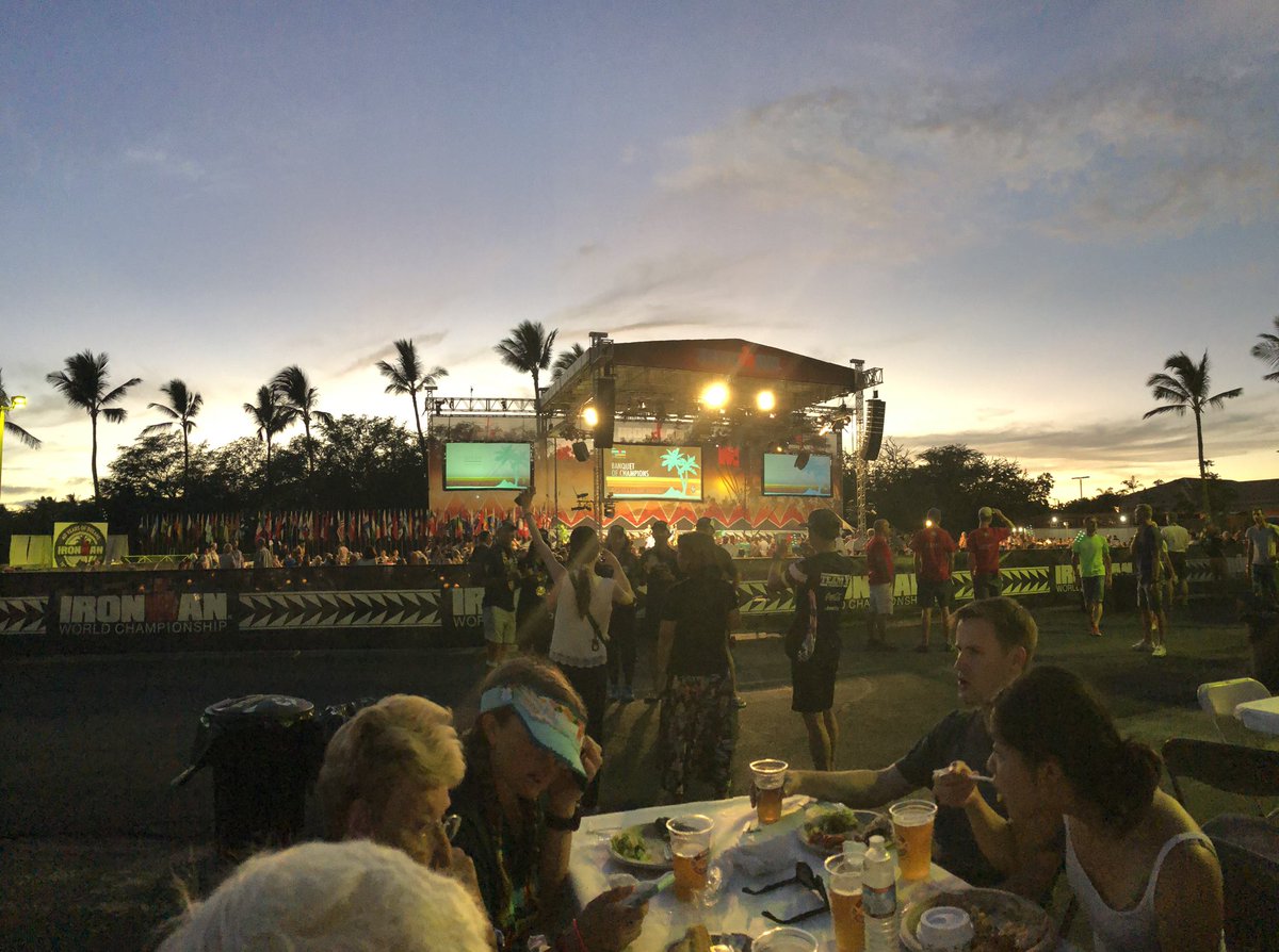 IMTrinews's tweet photo. #BanquetofChampions 🌺 ‘Wait until it gets dark’ Ironman World Champions Kona Hawaii 2018 
.
.
🎥📸  #ironmannews #kona #hawi #Bigisland #imkona #imwc #imwc40 #konapier #digmebeach #palaniroad #aliidrive #teamnl https://t.co/mm0iNNwVAl