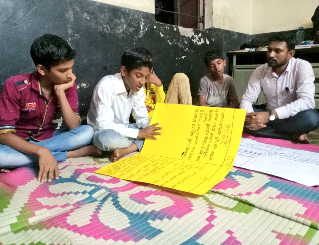ecfindia's tweet photo. Our #ActionForEquality #boys are discussing the advantages and disadvantages attached to being a #man or a #woman in our society. From the discussion it turned out that the same things that are advantages for men are disadvantages of women. 

#FoodForThought #GenderEquality https://t.co/eOWg6PW6US
