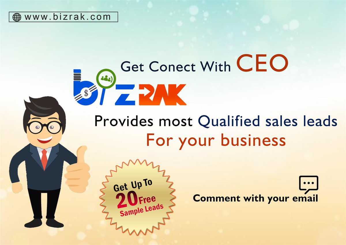 BizrakWeb's tweet image. Get verified sales leads for your business.
#leadgeneration #startups #technology #DigitalMarketing #health #SaaS