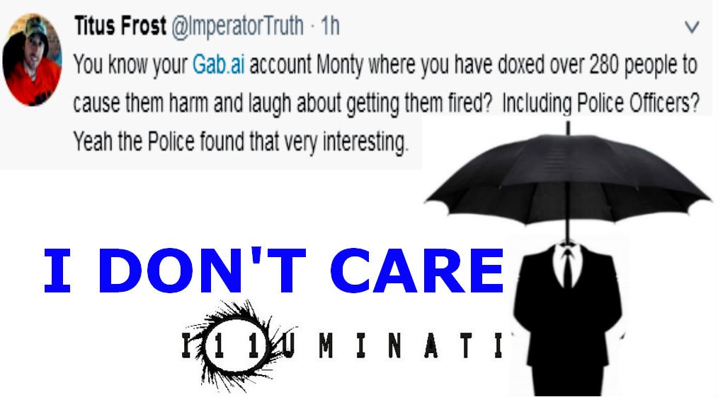 Montaqraph's tweet photo. #Q #Qanon #Qlinton #D2Incorporated #Inept #ImperatorTruth
@Defango #TitusFrost @An0n_H1v3 @lifttheveil411 @unirachels #Tromagate Sorry Derpy Dean, We Fear No One! That Includes Pompous, Vice President's Of Tiny Companies That Abuse People Online And Falsely Accuse Of Vile Acts https://t.co/HNpFIdwwkz