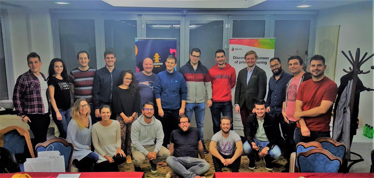 digime's tweet photo. A brilliant weekend at #sjjhackathon here's all the hackers well done ALL and a big thank you to our Judges; Jakob Gajšek, from Ljubljana University Incubator and @FarisZacina of @MOPsocial and @TarikTech @digime #privacy #hackathon #personaldata https://t.co/bmizE8GZdK