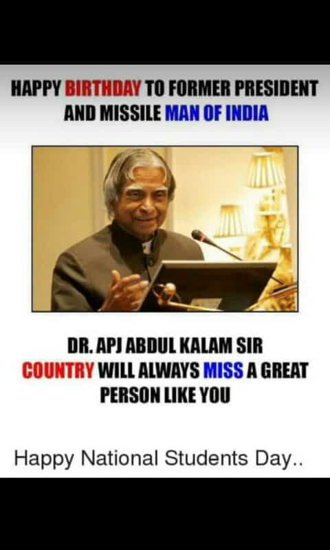 Happy birthday to Dr A.P.J. ABDUL KALAM 