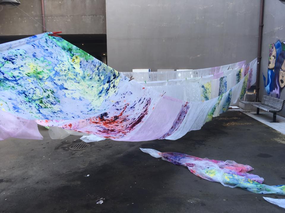 FeastaMassey's tweet photo. Hung out to dry... with 5 days to go!!!
#feasta #festa #transitionalarchitecture
#massey #masseyuni https://t.co/aQc5237L3d