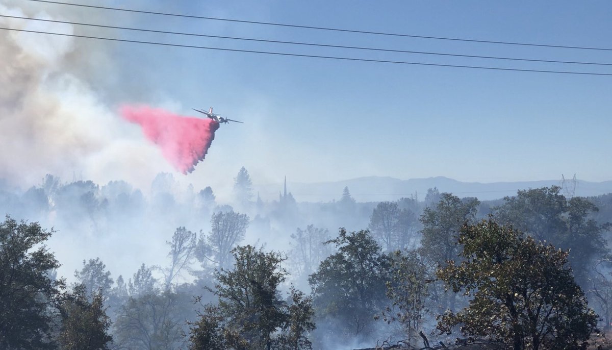 PikeHaleighdee's tweet photo. The #MasonicFire is now 100% contained and burned about 38 acres. All evacuations/road closures have been lifted and all power has been restored. Firefighters will be on scene throughout the night mopping up. @reddingff_1934 @CullenKreider https://t.co/biEXpD168o