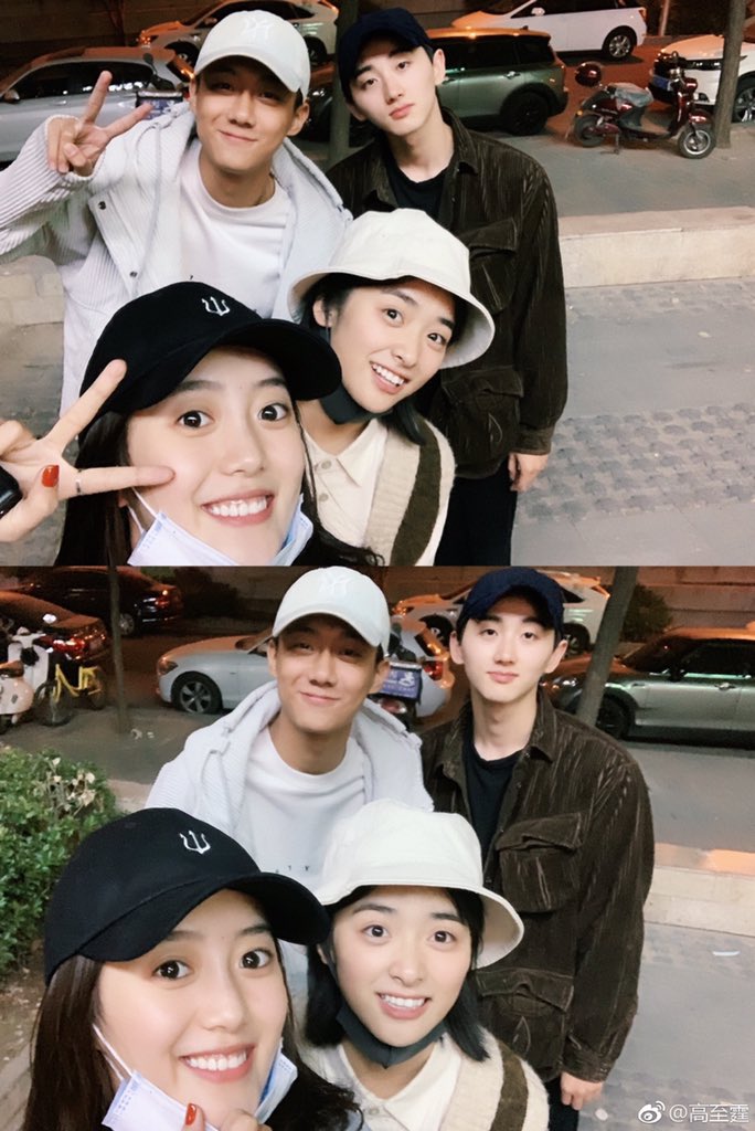 dramapotatoe's tweet photo. It’s a mini #ALoveSoBeautiful reunion as #ShenYue, #WangZiwei, #SunNing and #GaoZhiting met up last night!

#沈月 #王梓薇 #孙宁 #高至霆 https://t.co/3wfQlYeIT4