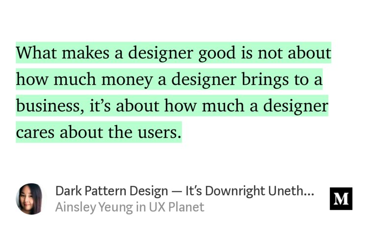 Dark Pattern Design - It's Downright Unethical &amp; Irresponsible - Ainsley Yeung uxplanet.org/dark-pattern-d…