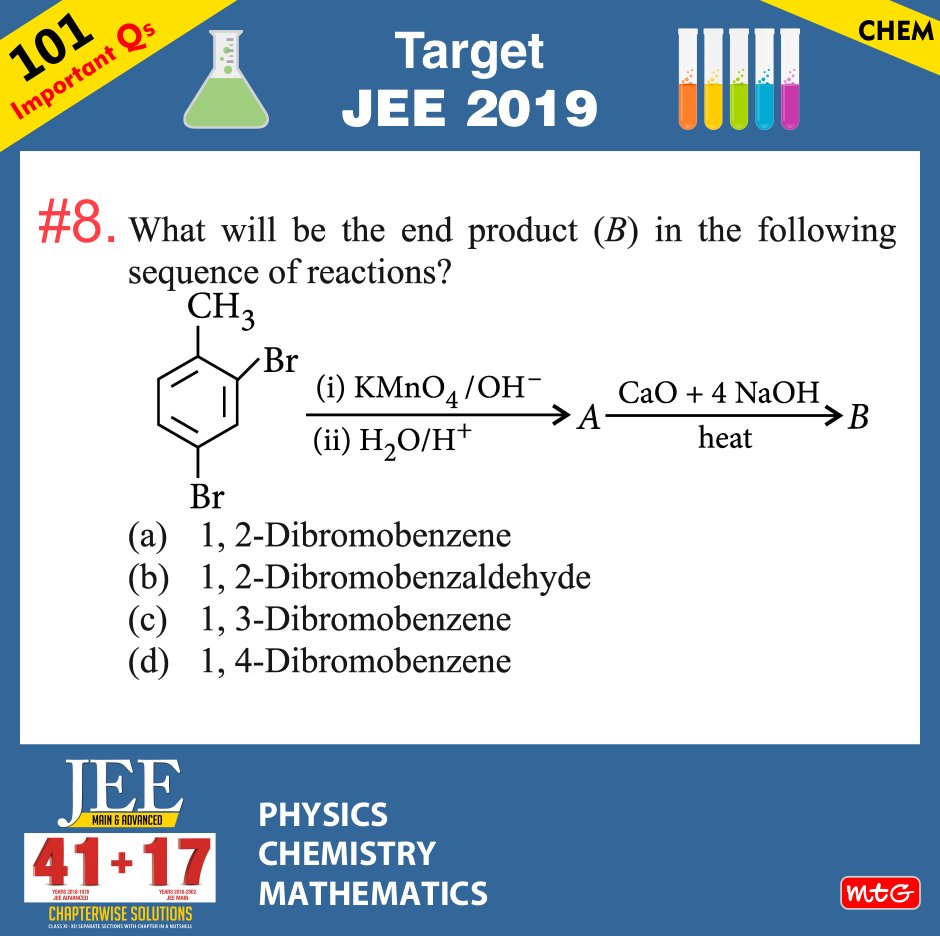 MTGBooks's tweet photo. #QuestionsOfTheDay #QOTD #101ImportantJEEQuestions #JEEMAIN #JEEADVANCED #JEE2019 #JEEChemistry #JEEPreparation
https://t.co/Ok6irqvcYx https://t.co/q0KFySp6sK
