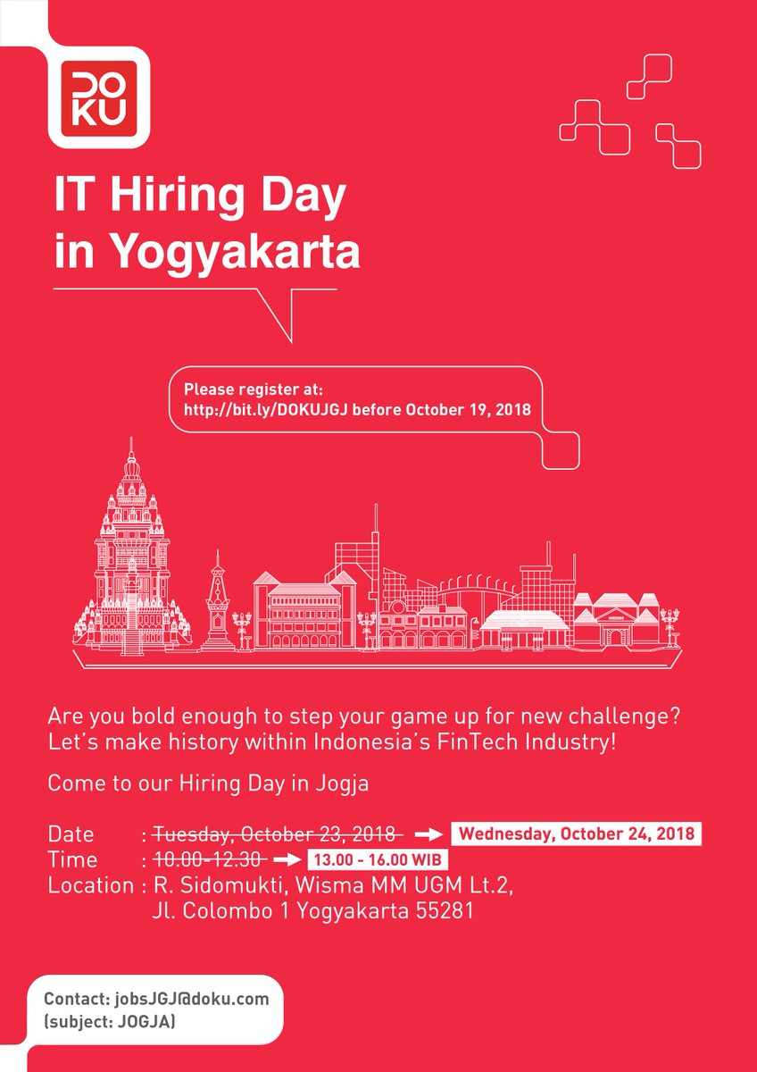 JOGJA IT Hiring Day by DOKU #jogjahiring #jogjarecruitment #lowkerjogja #lowonganjogja #ITJobs