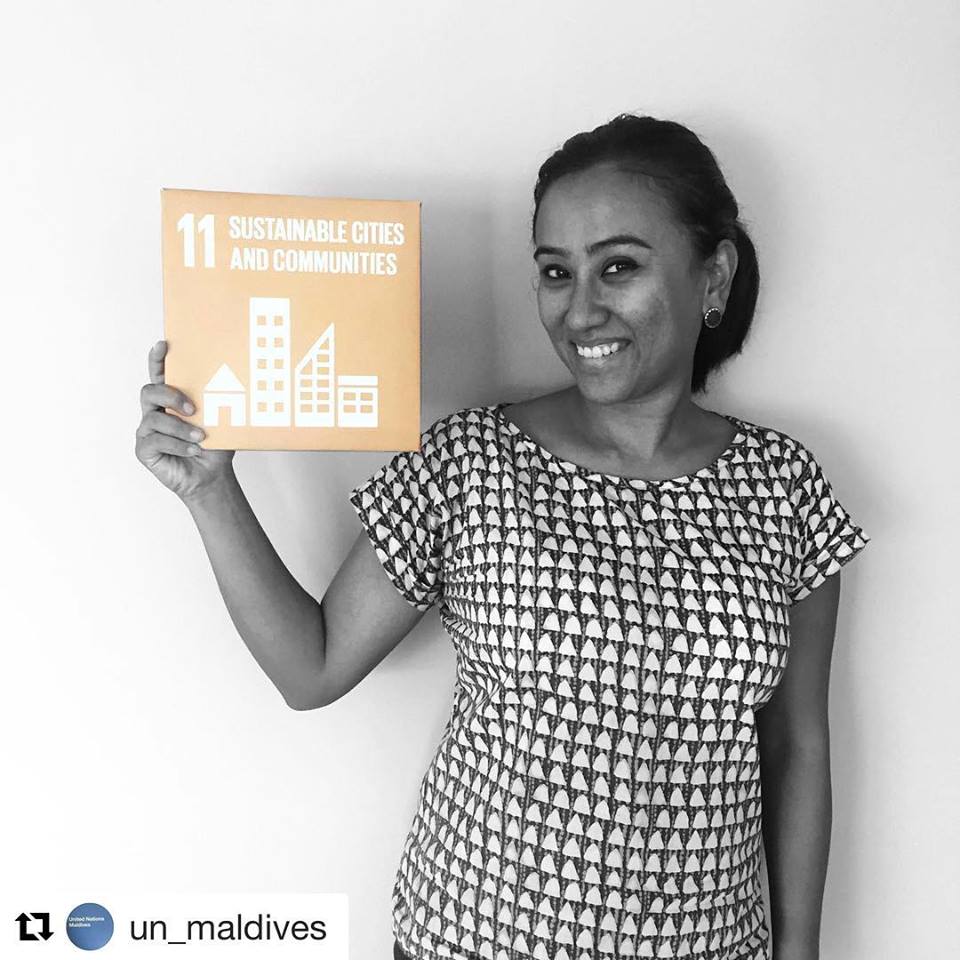 UNMaldives's tweet photo. 24 Oct is the UN Day!We are committed to work with you all to achieve the SDG's.#GlobalGoalsThursday: Shareen Tuladhar: Living in the most densely populated capital in the world, Male’ has made me realize the importance of managing public&private spaces in an urbanized community https://t.co/i2qfQ0vZNd