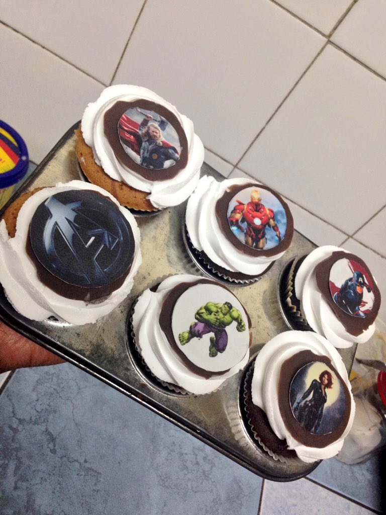 The Avengers cupcakes ... I think I tried to get most of the characters if not all