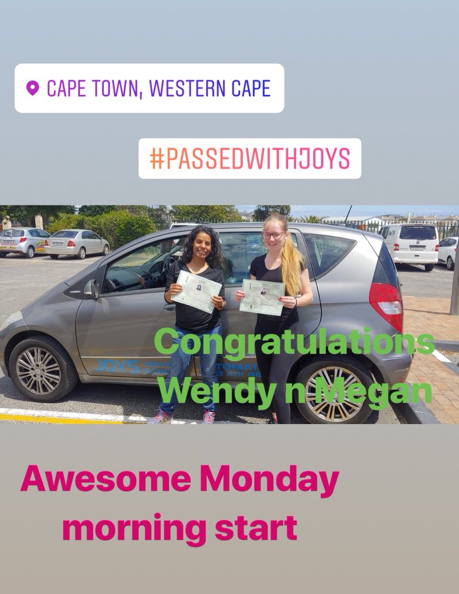 Joysdrivsch's tweet photo. Fantastic Monday morning start. #burgundyestatedrivingschool #joysdrivingschool #automaticdrivingschool #capetown https://t.co/4GB9dpH96a
