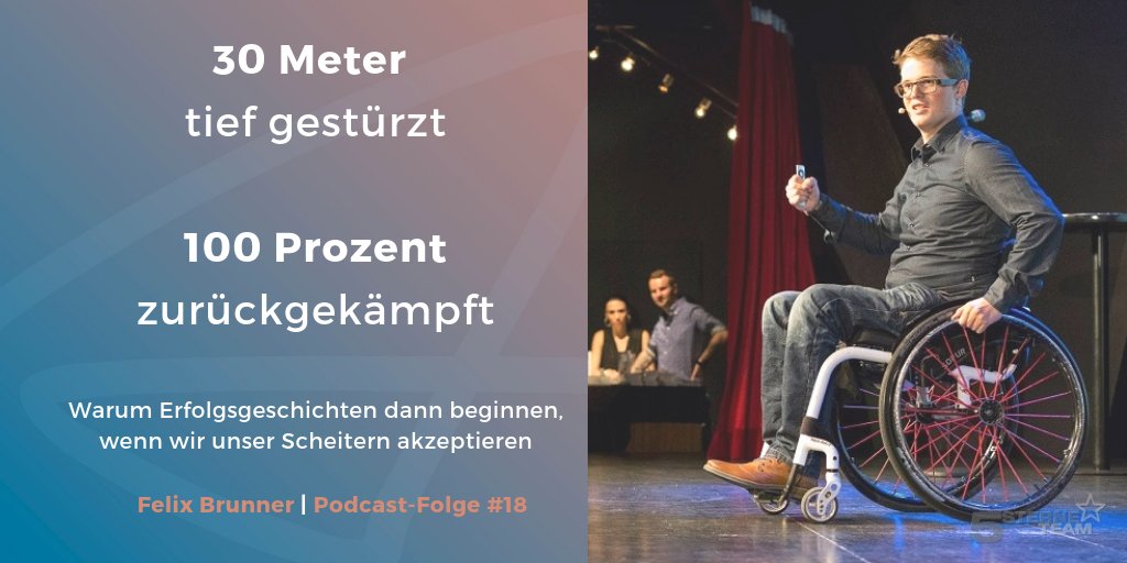 brueckner_aaron's tweet photo. 🎙30 Meter tief abgestürzt, 8 Monate im künstlichen Koma, 65 Operationen ... Andersmacher Felix Brunner in der aktuellen Podcast-Folge. #MondayMotivation #andersmacher
🎧 iTunes: https://t.co/JoSgcfZwKc https://t.co/103dIxX64L