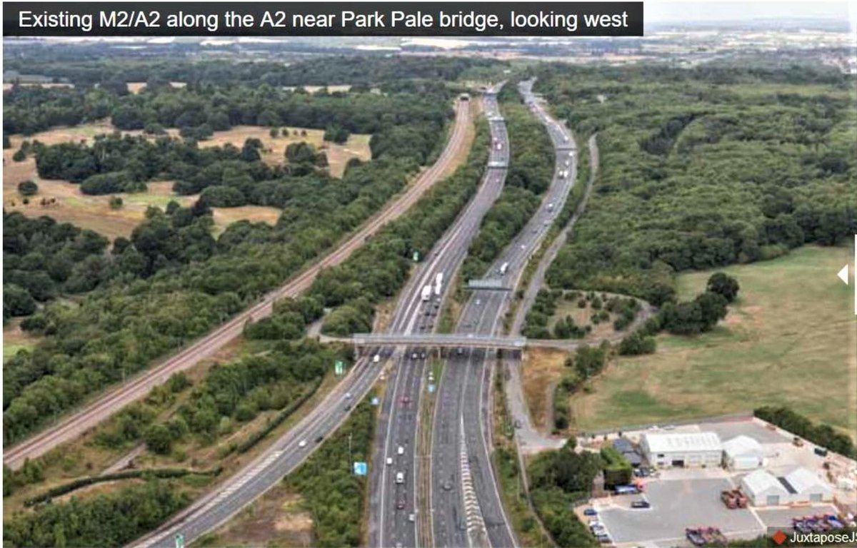 IceBlueStardust's tweet photo. Seriously?! What was the point in moving the A2 only a few years ago in respect to health of residents in the housing next to the A2, if now there are plans for 12 lanes of traffic?! #LowerThamesCrossing #NoToOptionC https://t.co/Vo2vlP8375
