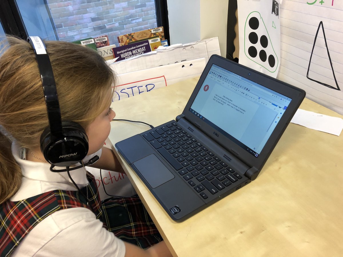 EduShaikh's tweet photo. #ReadandWrite help Ss get there thoughts across. G3 Ss trying out #SpeachtoText feature today @texthelp @theyorkschool #yorklearns https://t.co/FHa7bMTP3n