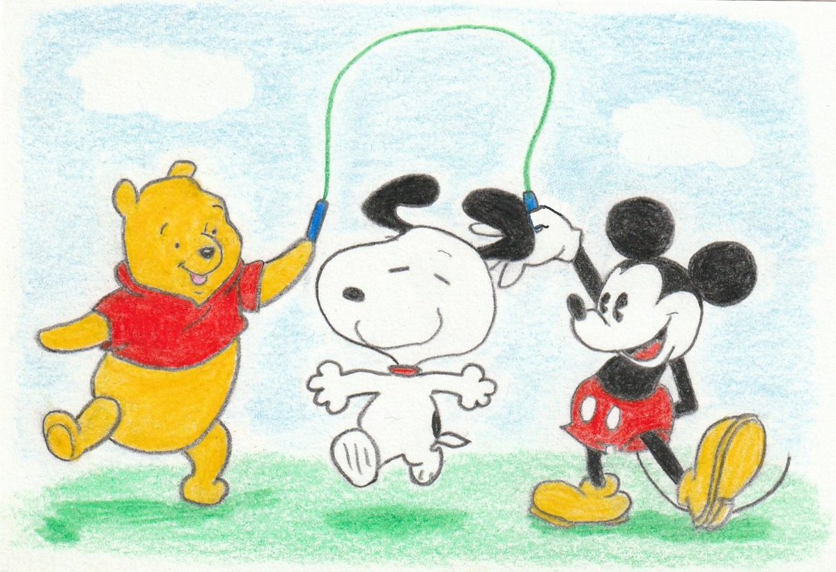 O Xrhsths Sima Sto Twitter イラスト スヌーピー ミッキーマウス くまのプーさん Illust Snoopy